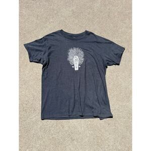 Element Top Men Size Large Gray Printed Graphic Short Sleeve Tee Shirt Skater